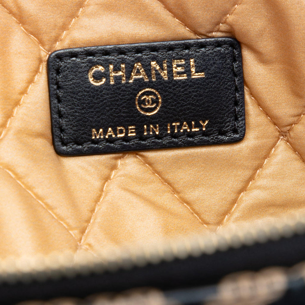 Chanel Large Quilted Lambskin Cross Stitch O Case Clutch