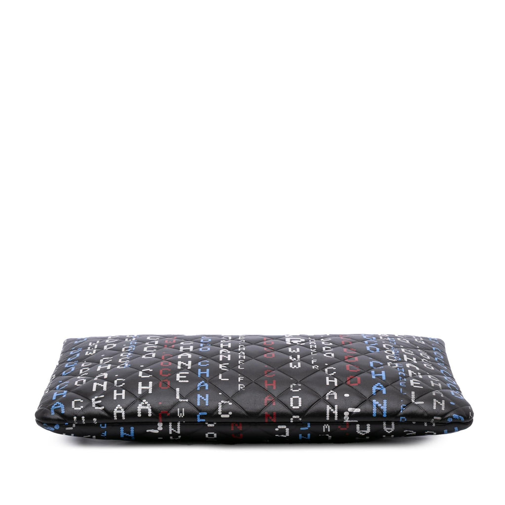 Chanel Large Quilted Lambskin Data Center O Case Clutch