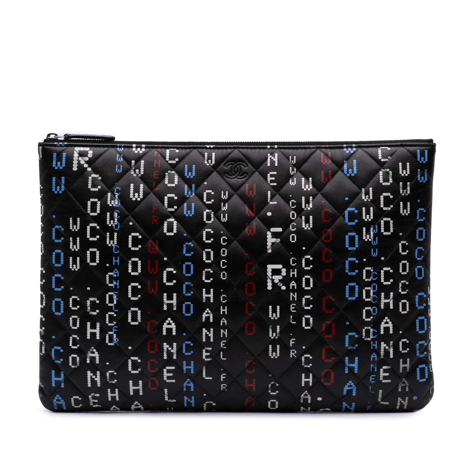 Chanel Large Quilted Lambskin Data Center O Case Clutch