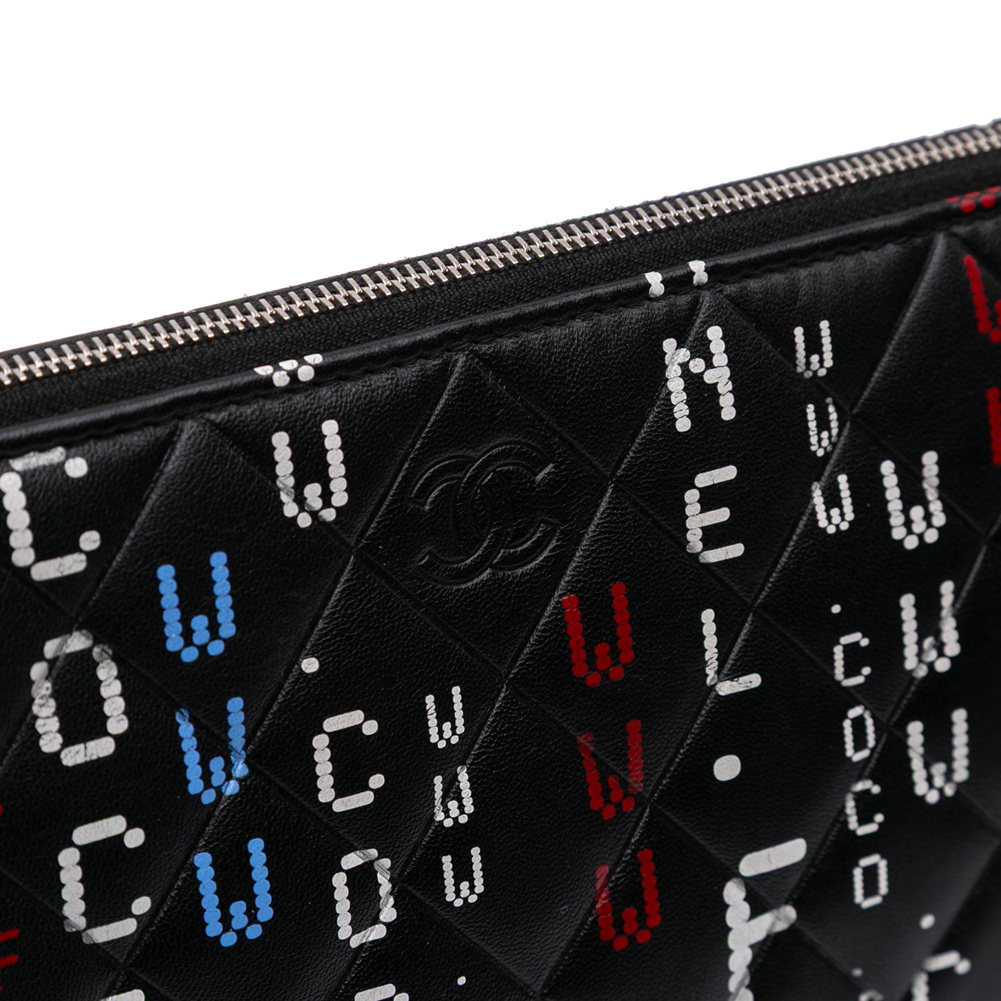Chanel Large Quilted Lambskin Data Center O Case Clutch