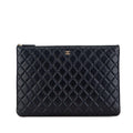 Chanel Large Quilted Lambskin O Case Clutch (SHG-rJ6oqG)