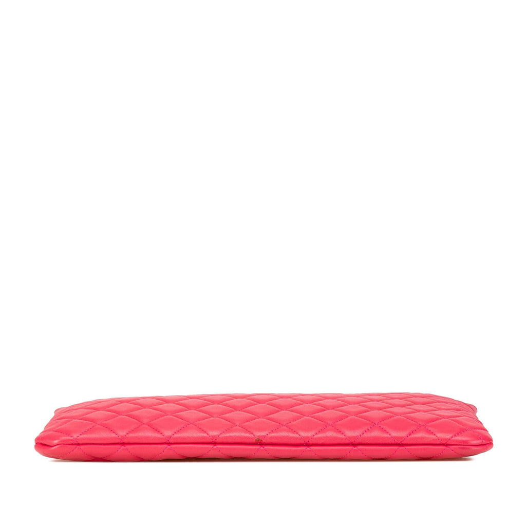 Chanel Large Quilted Lambskin O Case Clutch