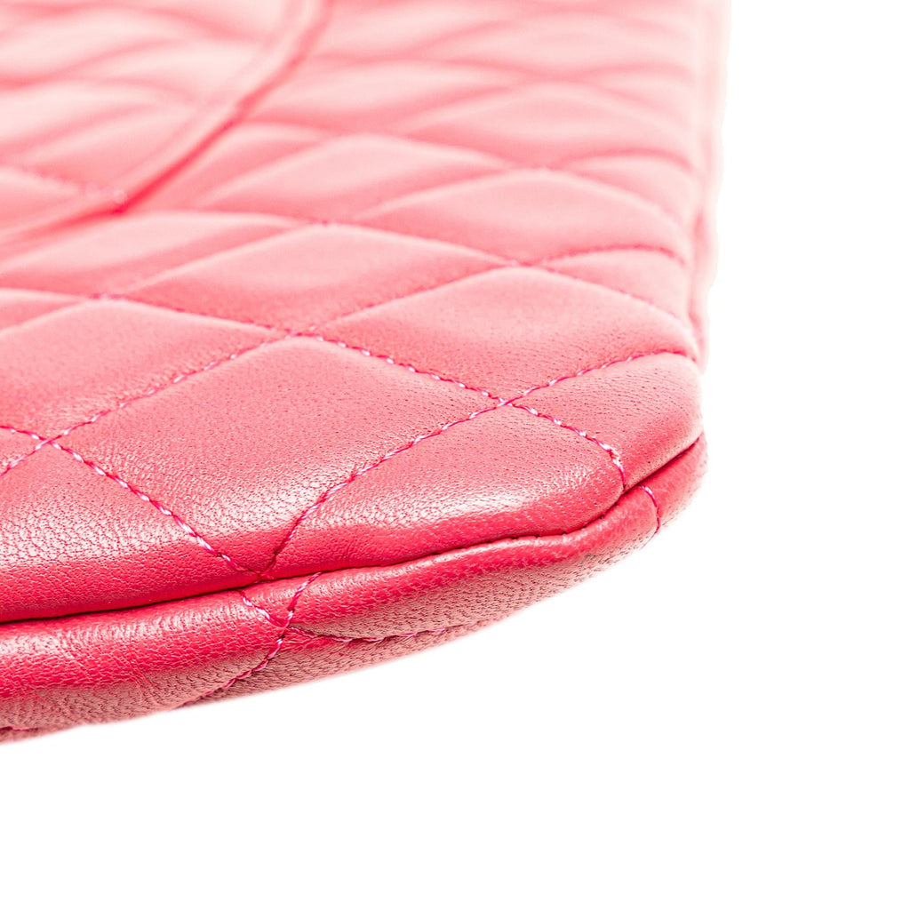 Chanel Large Quilted Lambskin O Case Clutch