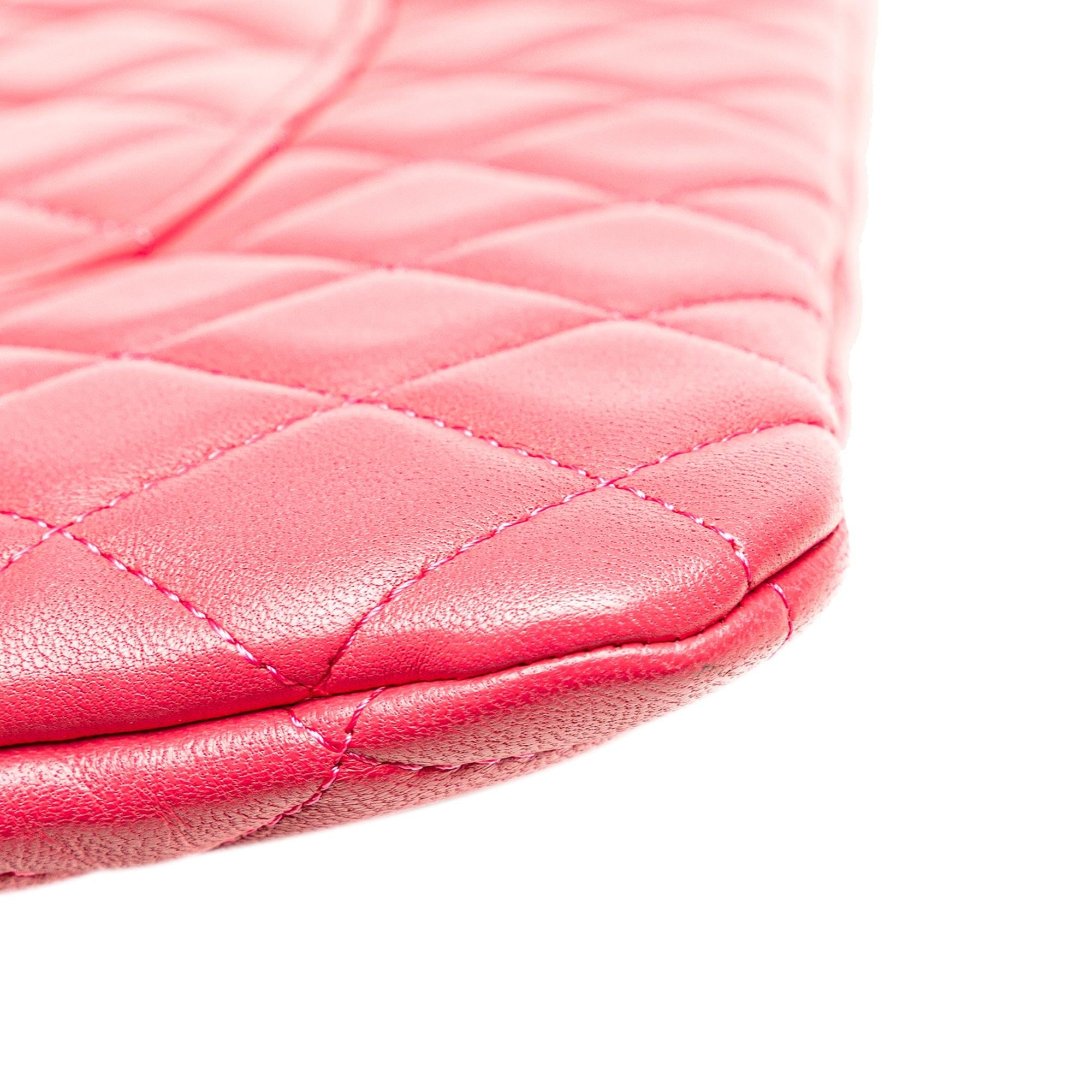 Chanel Large Quilted Lambskin O Case Clutch