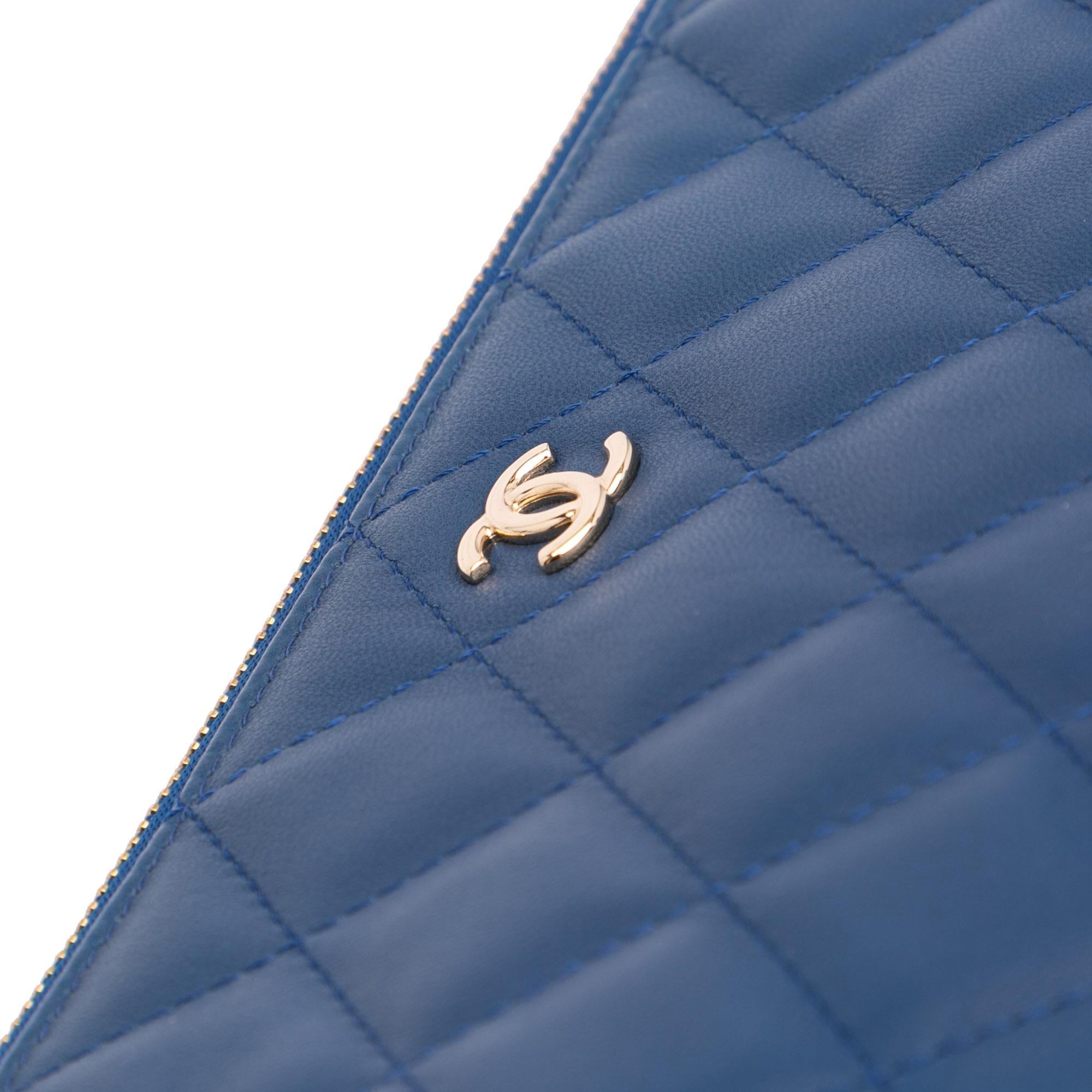 Chanel Large Quilted Lambskin O Case Clutch