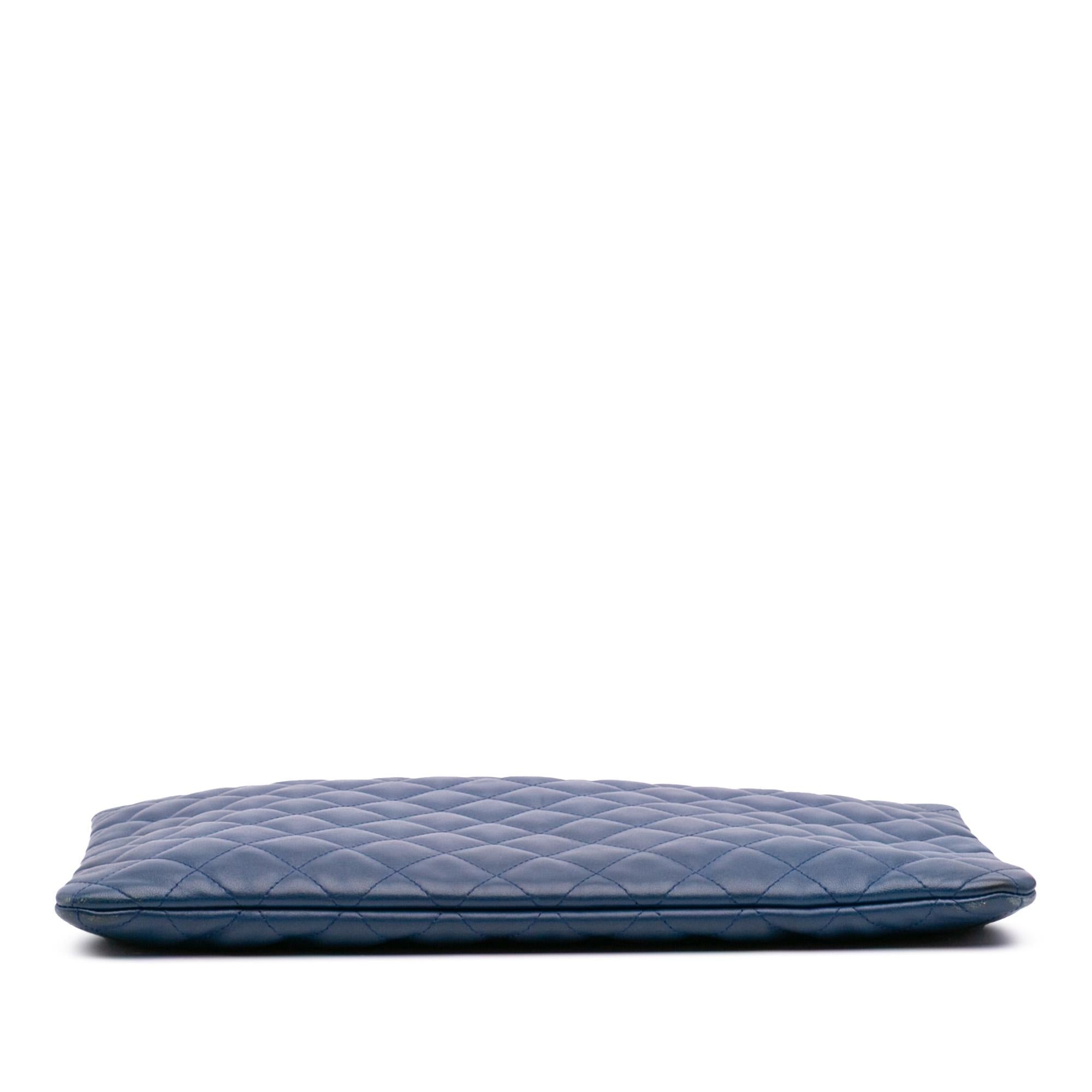 Chanel Large Quilted Lambskin O Case Clutch