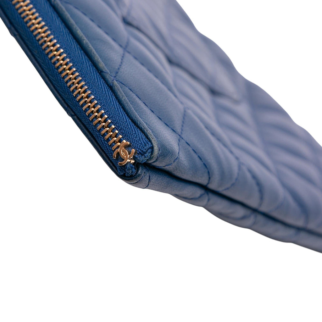 Chanel Large Quilted Lambskin O Case Clutch