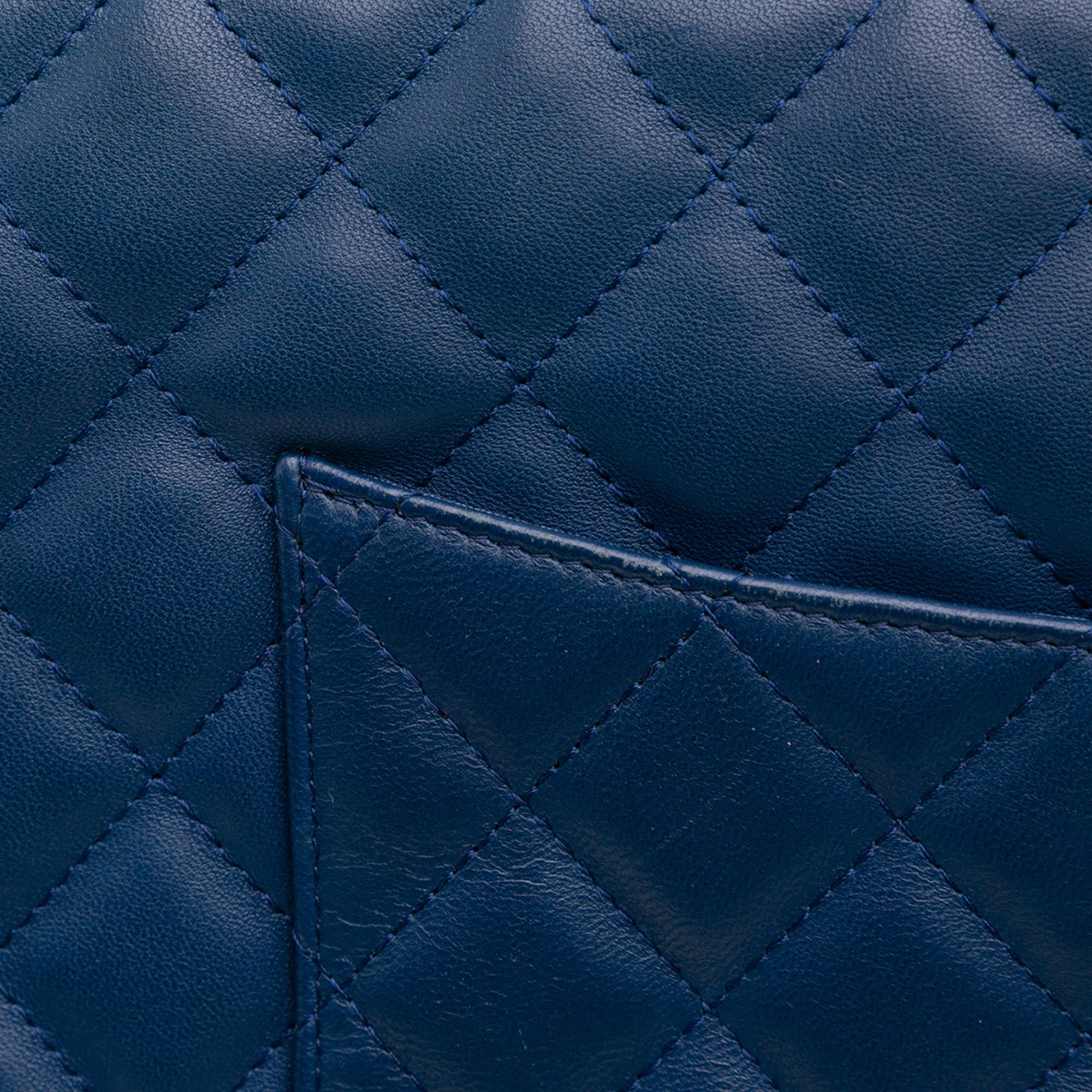 Chanel Large Quilted Lambskin O Case Clutch