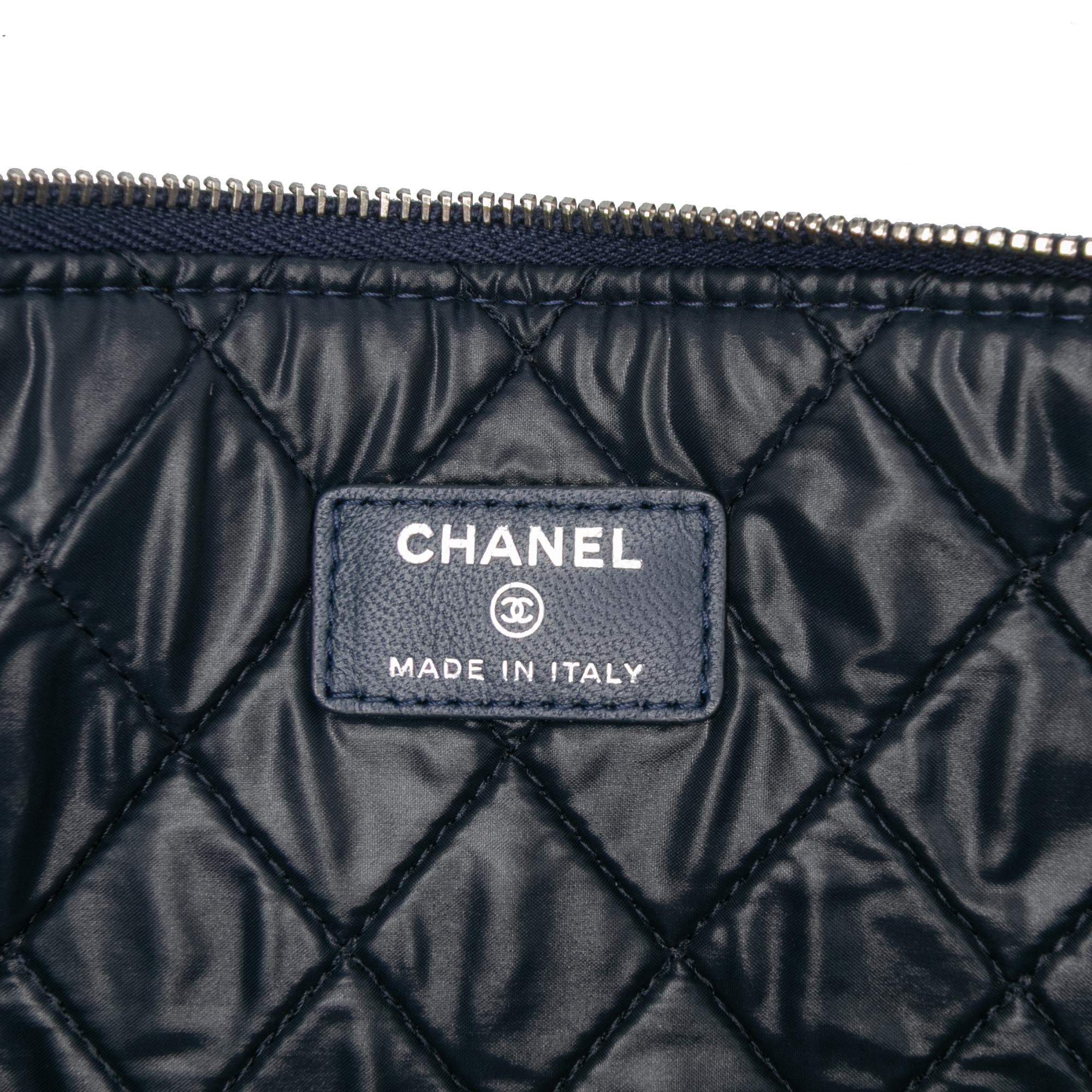 Chanel Large Quilted Lambskin O Case Clutch