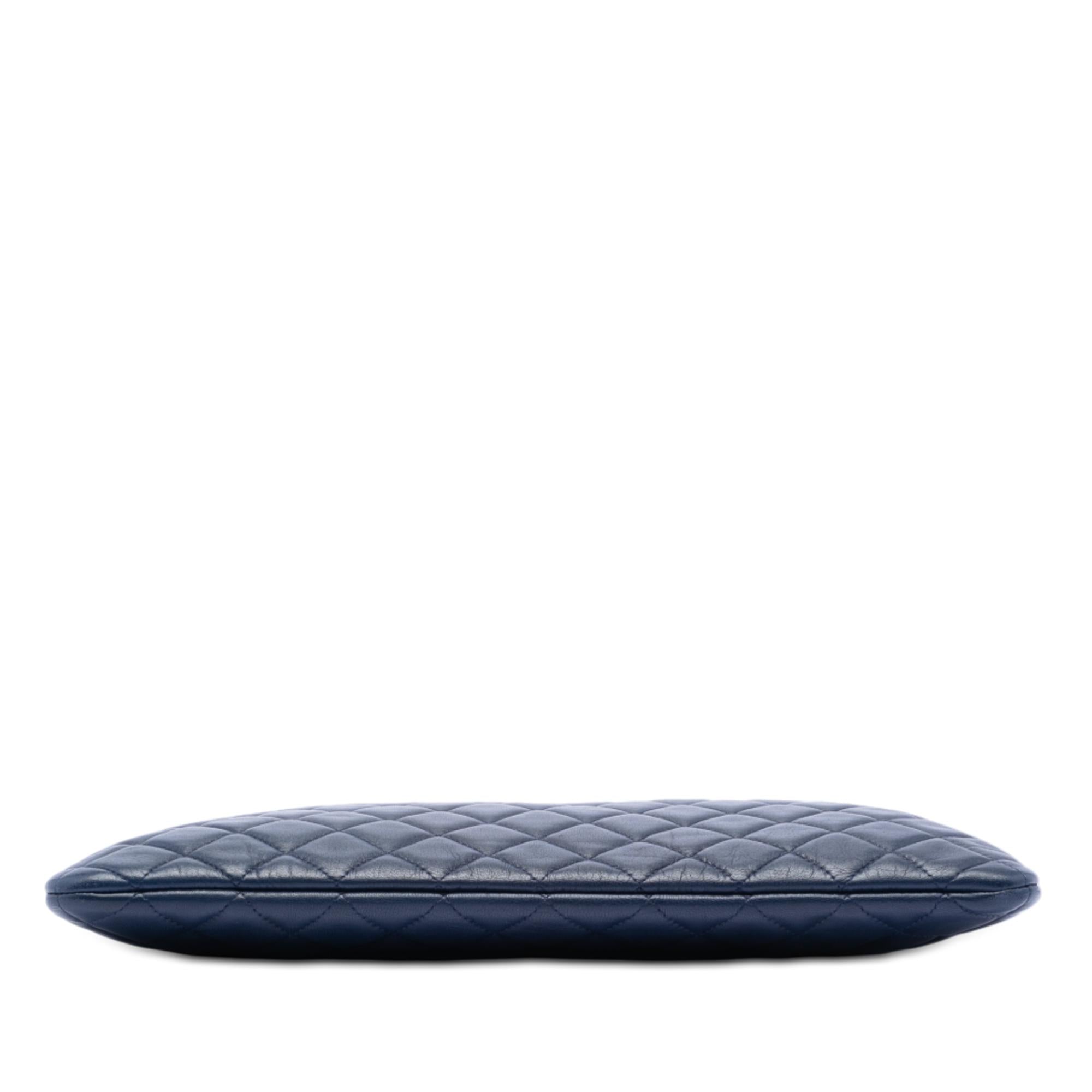 Chanel Large Quilted Lambskin O Case Clutch