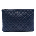 Chanel Large Quilted Lambskin O Case Clutch