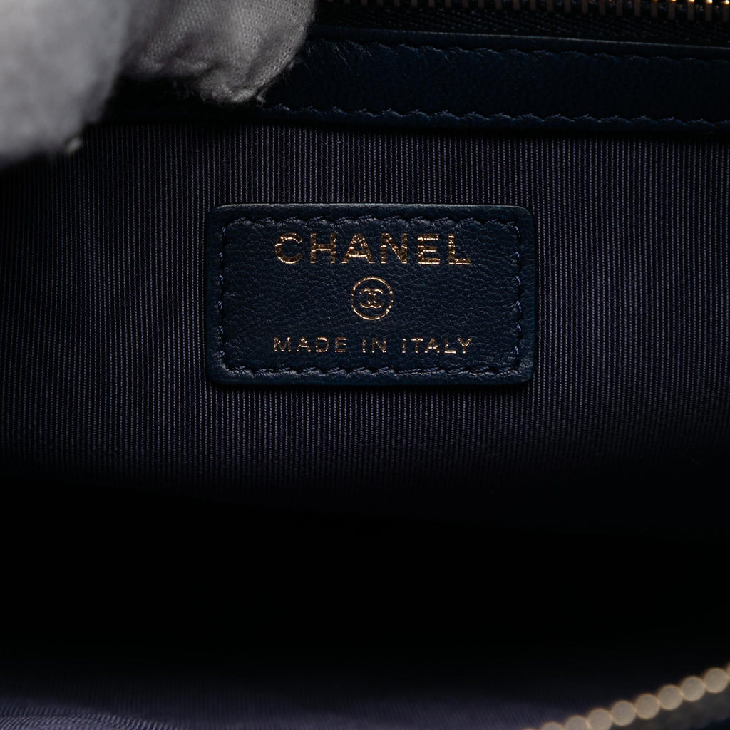 Chanel Large Quilted Lambskin O Case Clutch