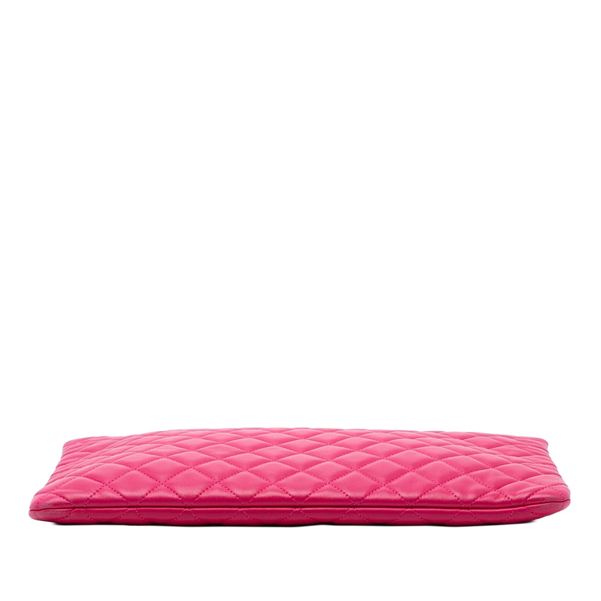 Chanel Large Quilted Lambskin O Case Clutch