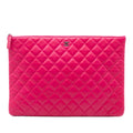 Chanel Large Quilted Lambskin O Case Clutch