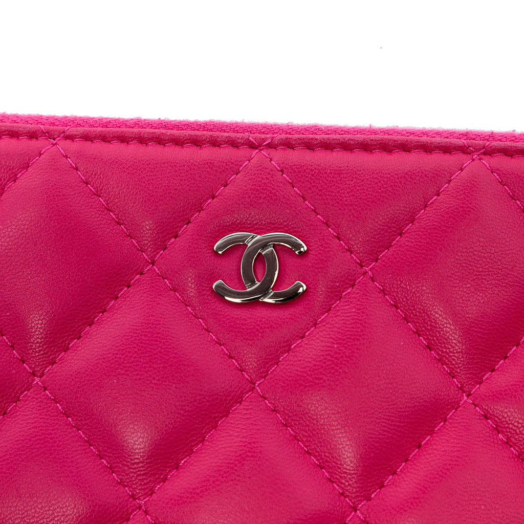 Chanel Large Quilted Lambskin O Case Clutch