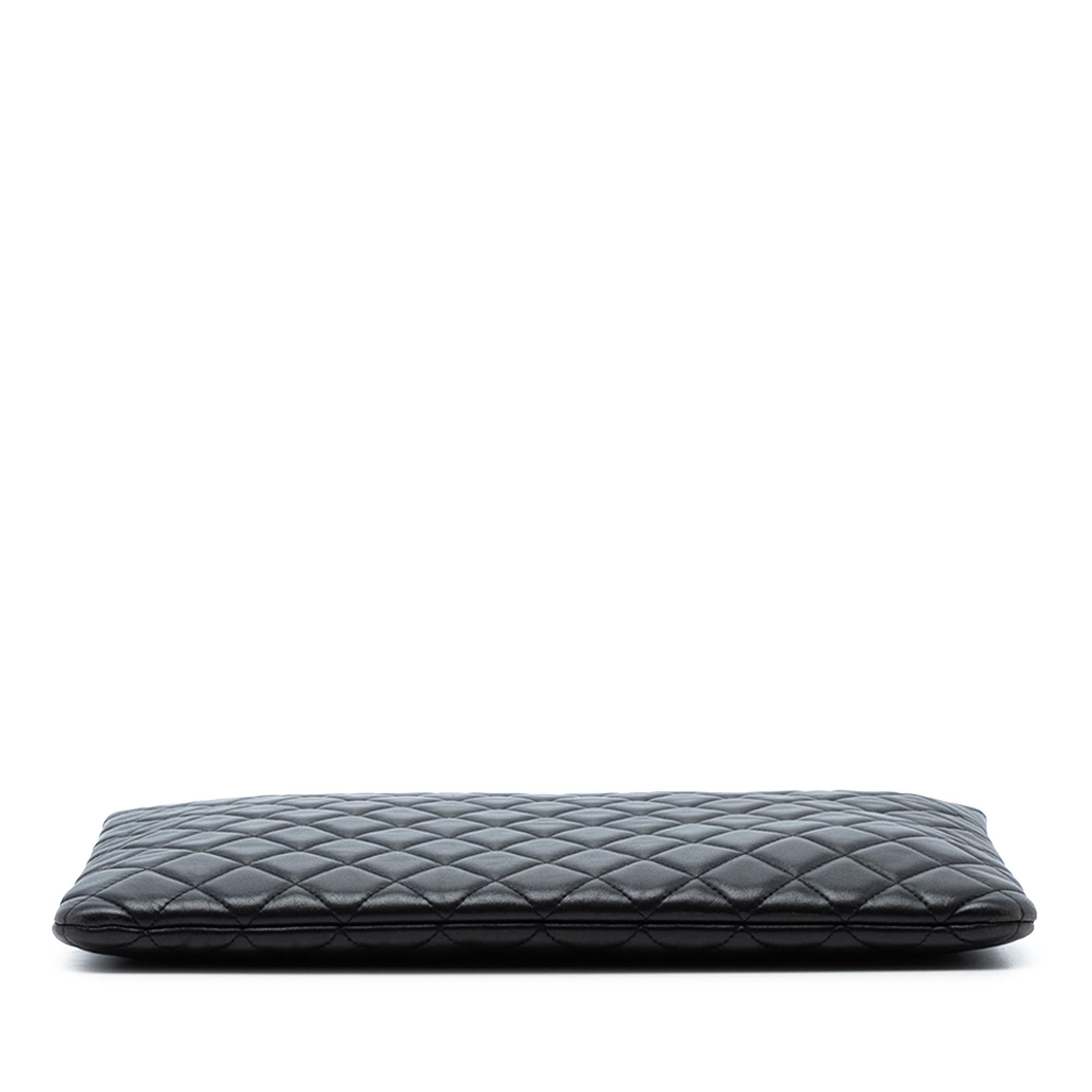 Chanel Large Quilted Lambskin O Case Clutch