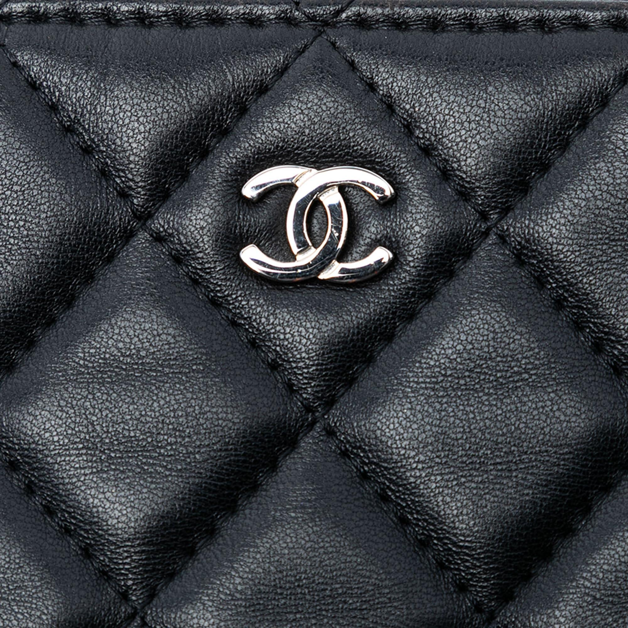 Chanel Large Quilted Lambskin O Case Clutch