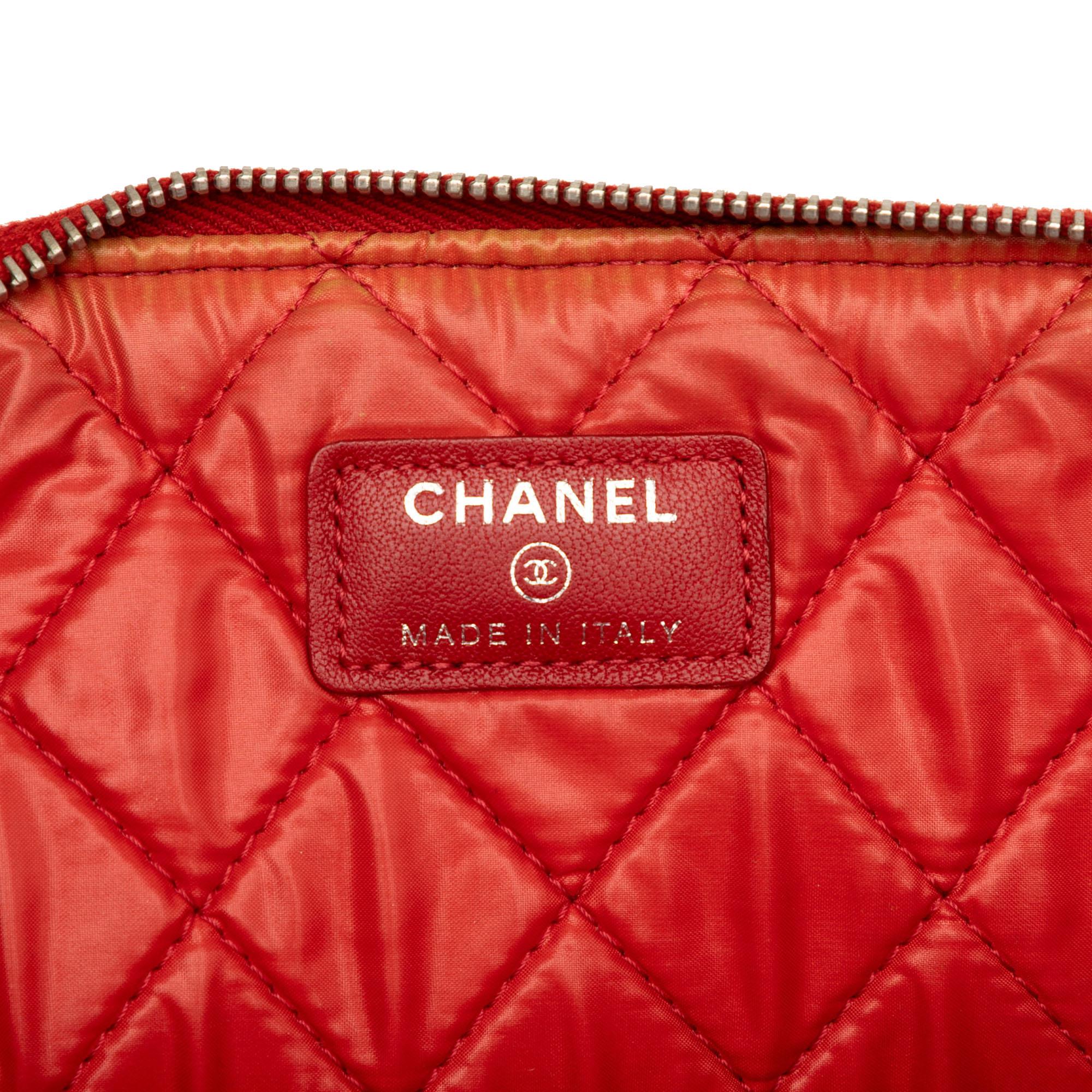 Chanel Large Quilted Lambskin O Case Clutch