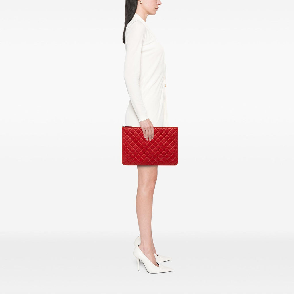 Chanel Large Quilted Lambskin O Case Clutch