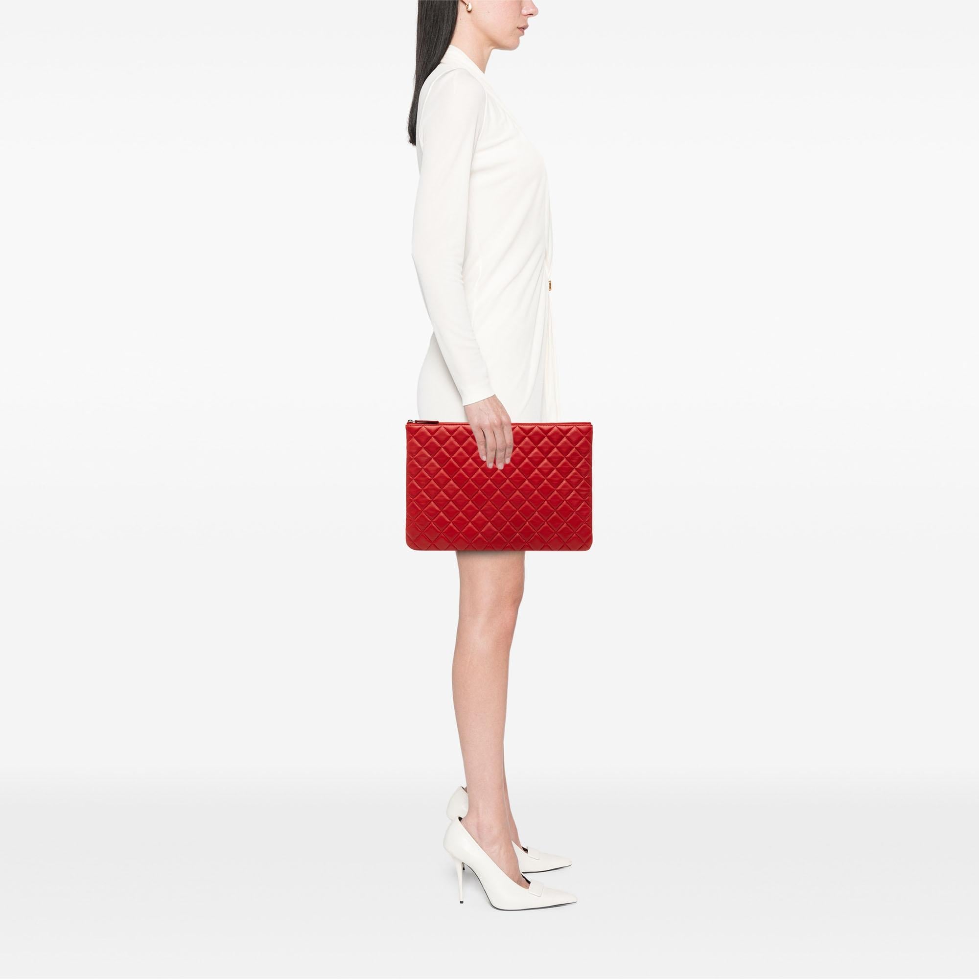 Chanel Large Quilted Lambskin O Case Clutch