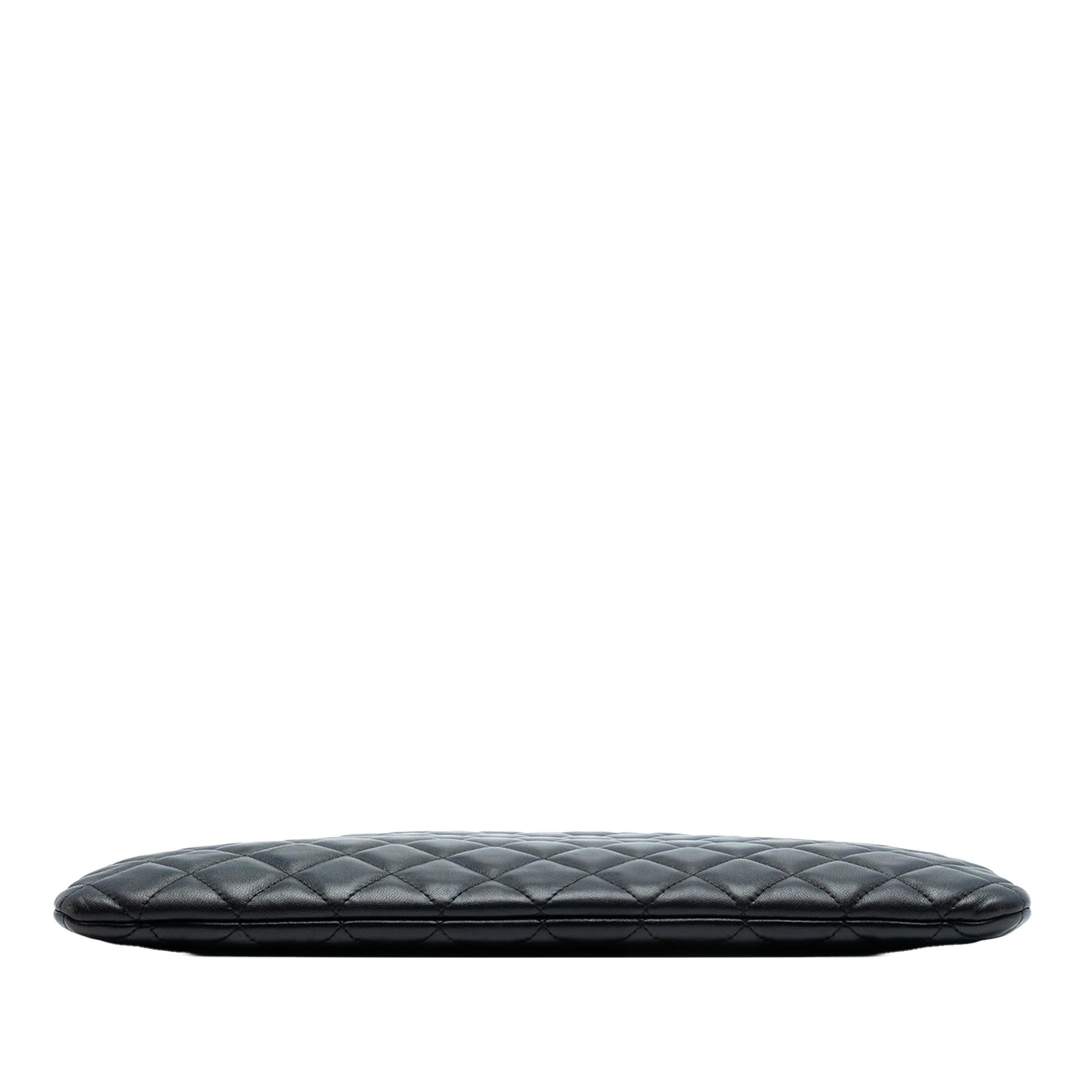 Chanel Large Quilted Lambskin O Case Clutch