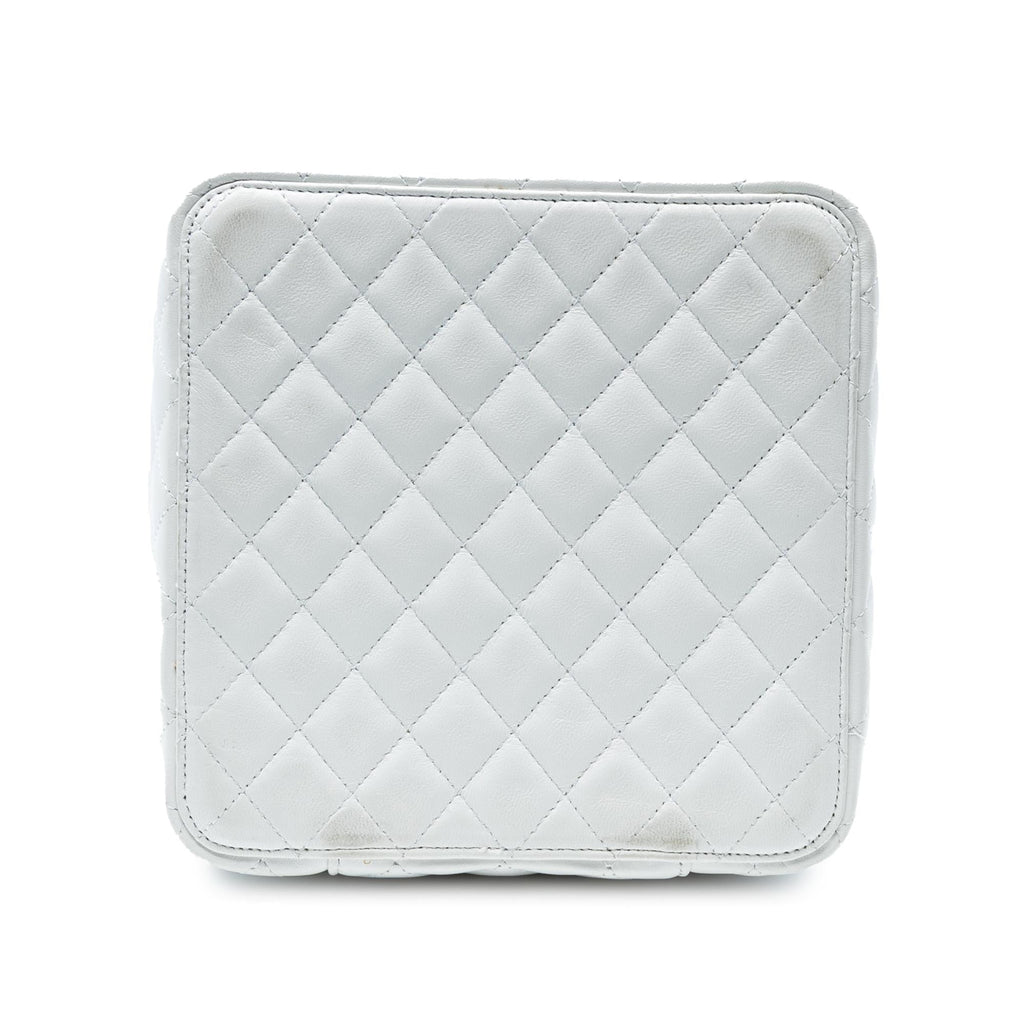 Chanel Large Quilted Lambskin Top Handle Jewelry Box With Chain