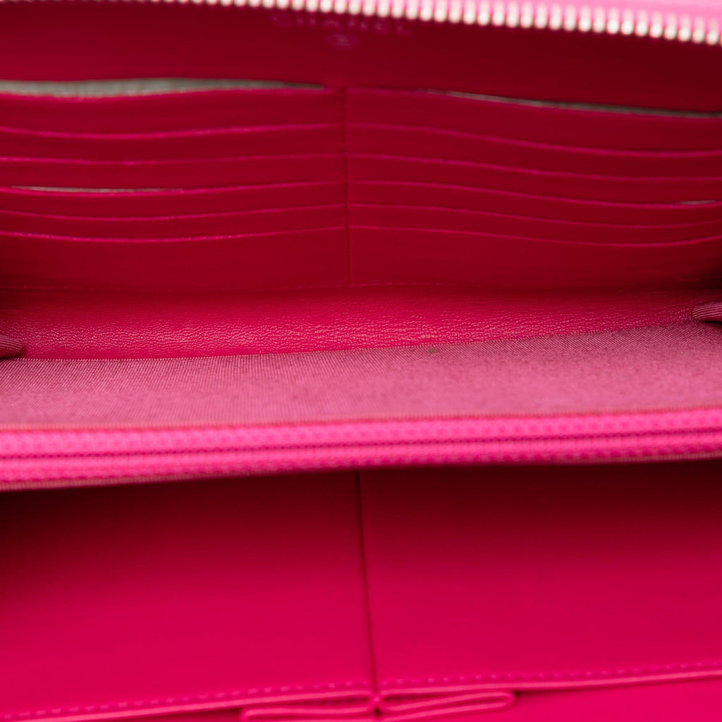Chanel Large Quilted Lambskin Zip Around Organizer Clutch