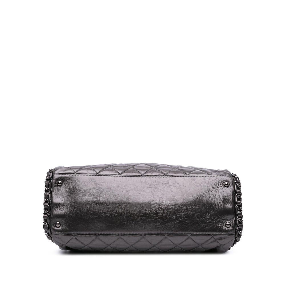 Chanel Large Quilted Metallic Calfskin Chain Me Hobo