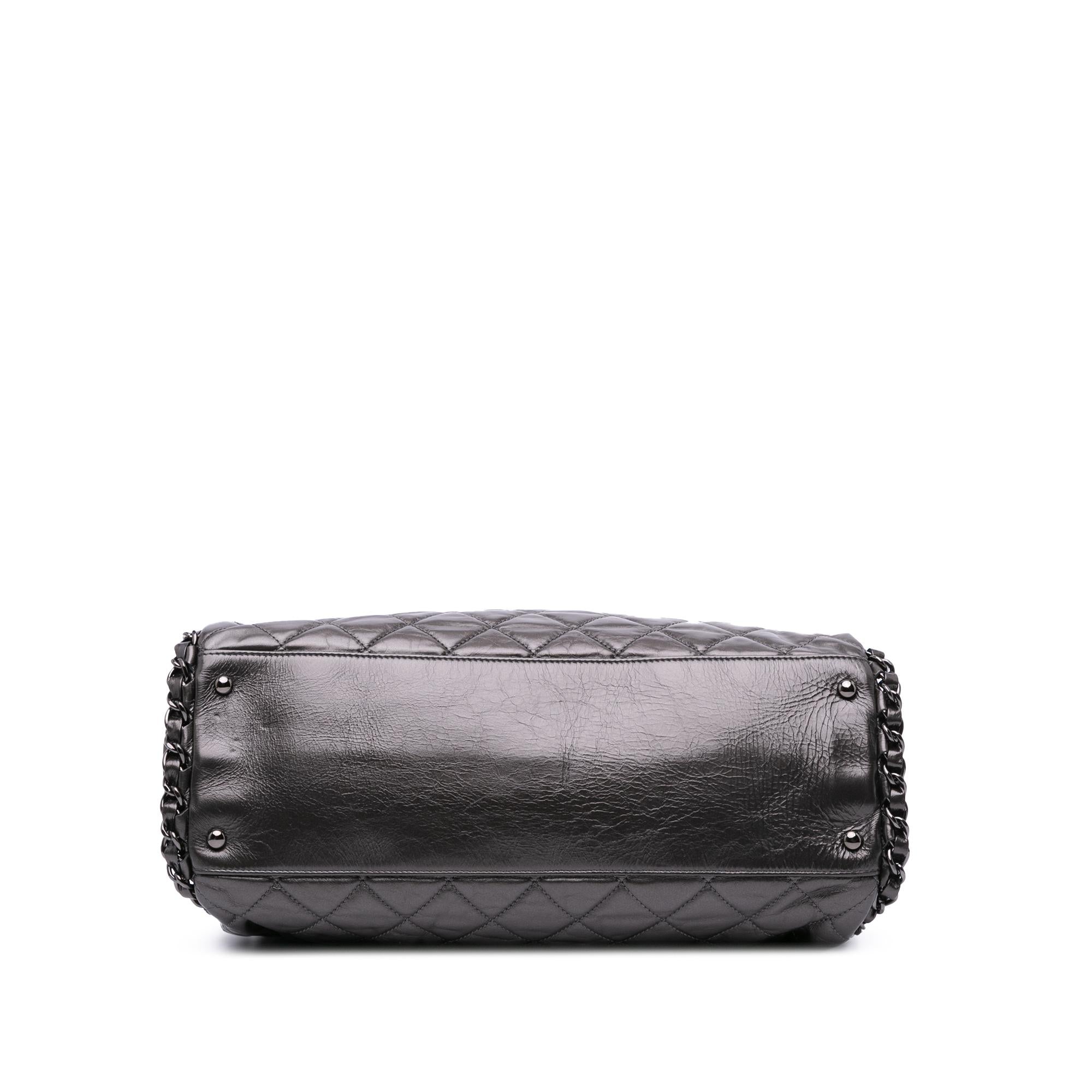 Chanel Large Quilted Metallic Calfskin Chain Me Hobo