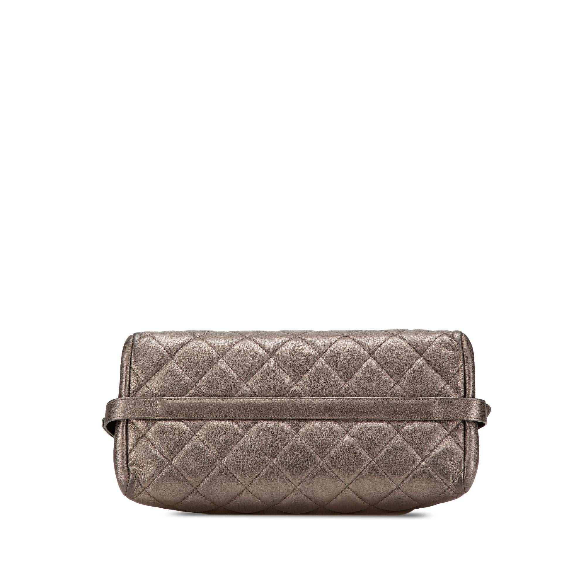 Chanel Large Quilted Metallic Goatskin City Rock Shopping Tote