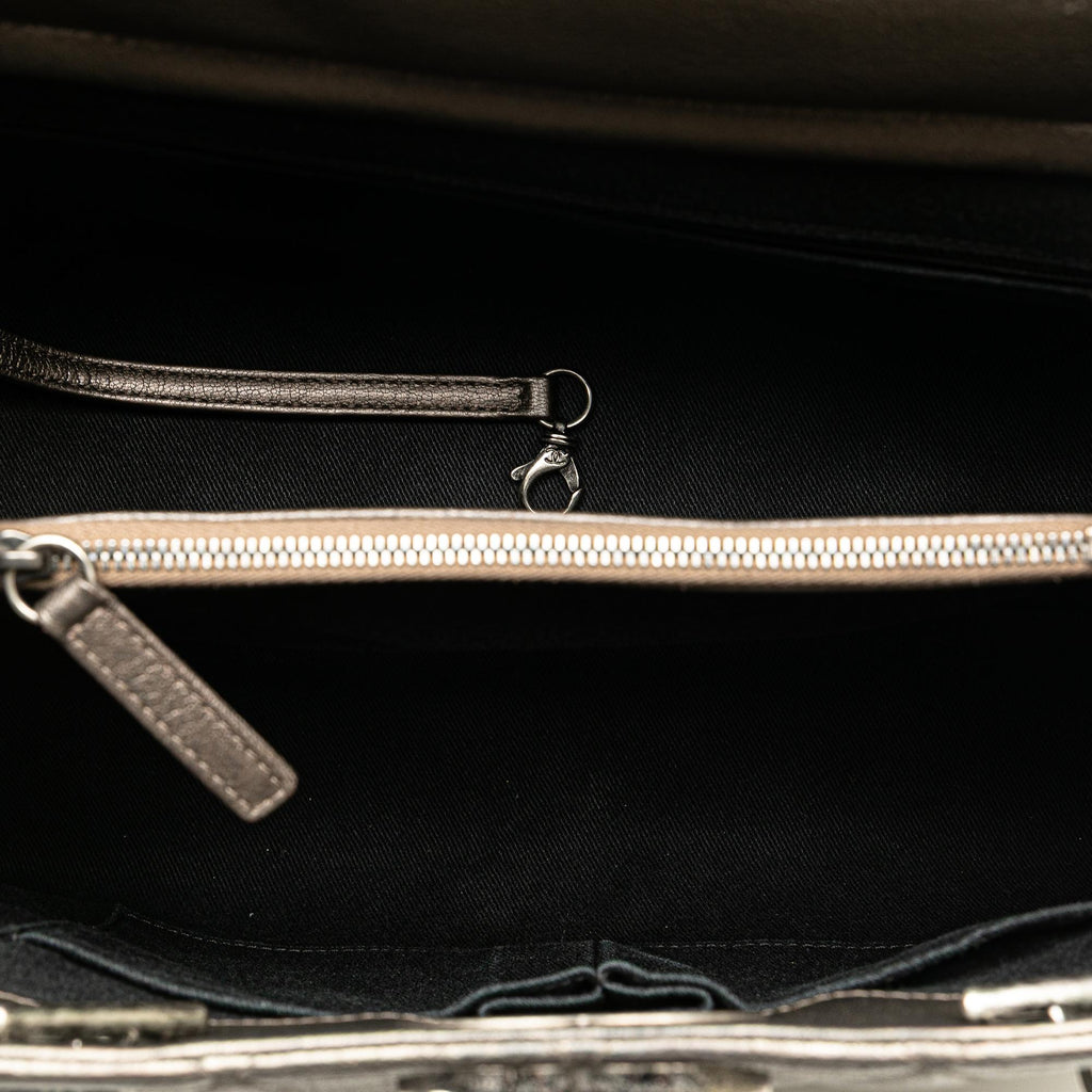 Chanel Large Quilted Metallic Goatskin City Rock Shopping Tote