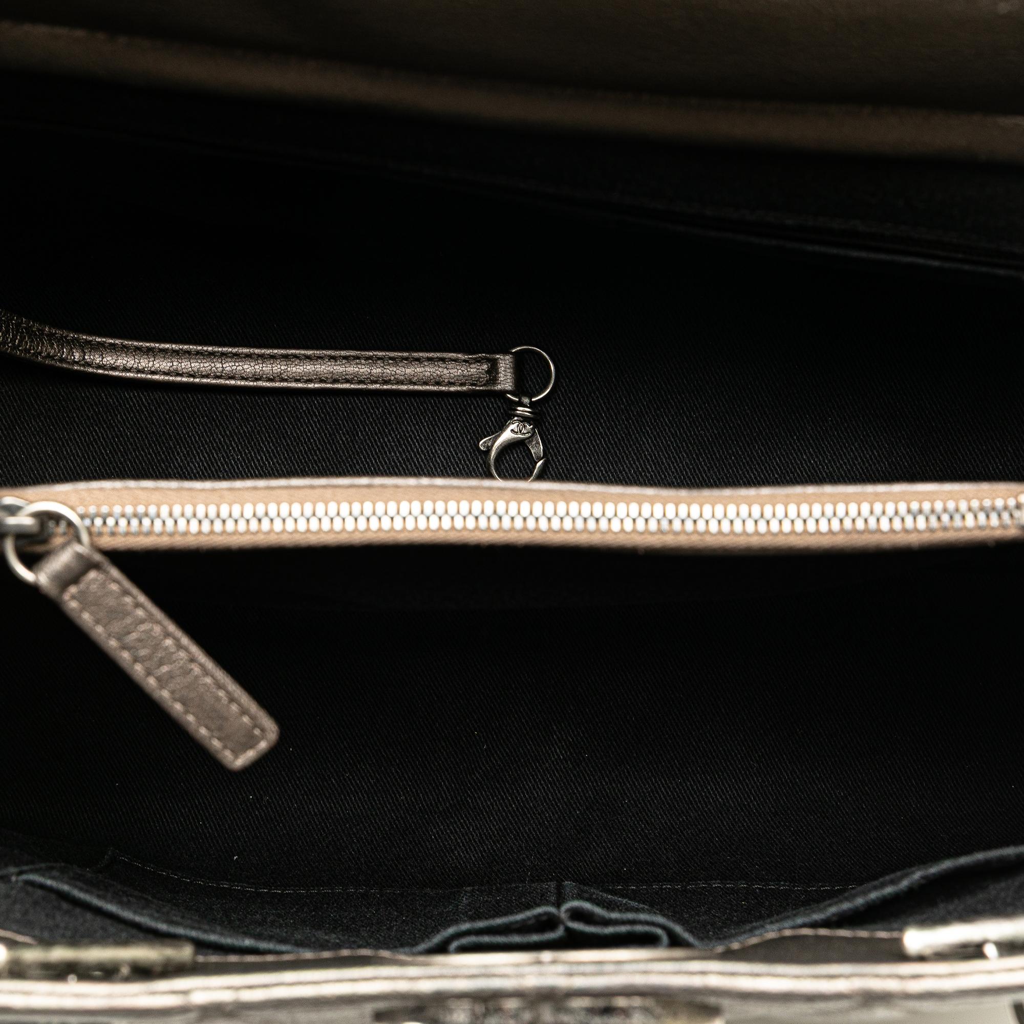 Chanel Large Quilted Metallic Goatskin City Rock Shopping Tote