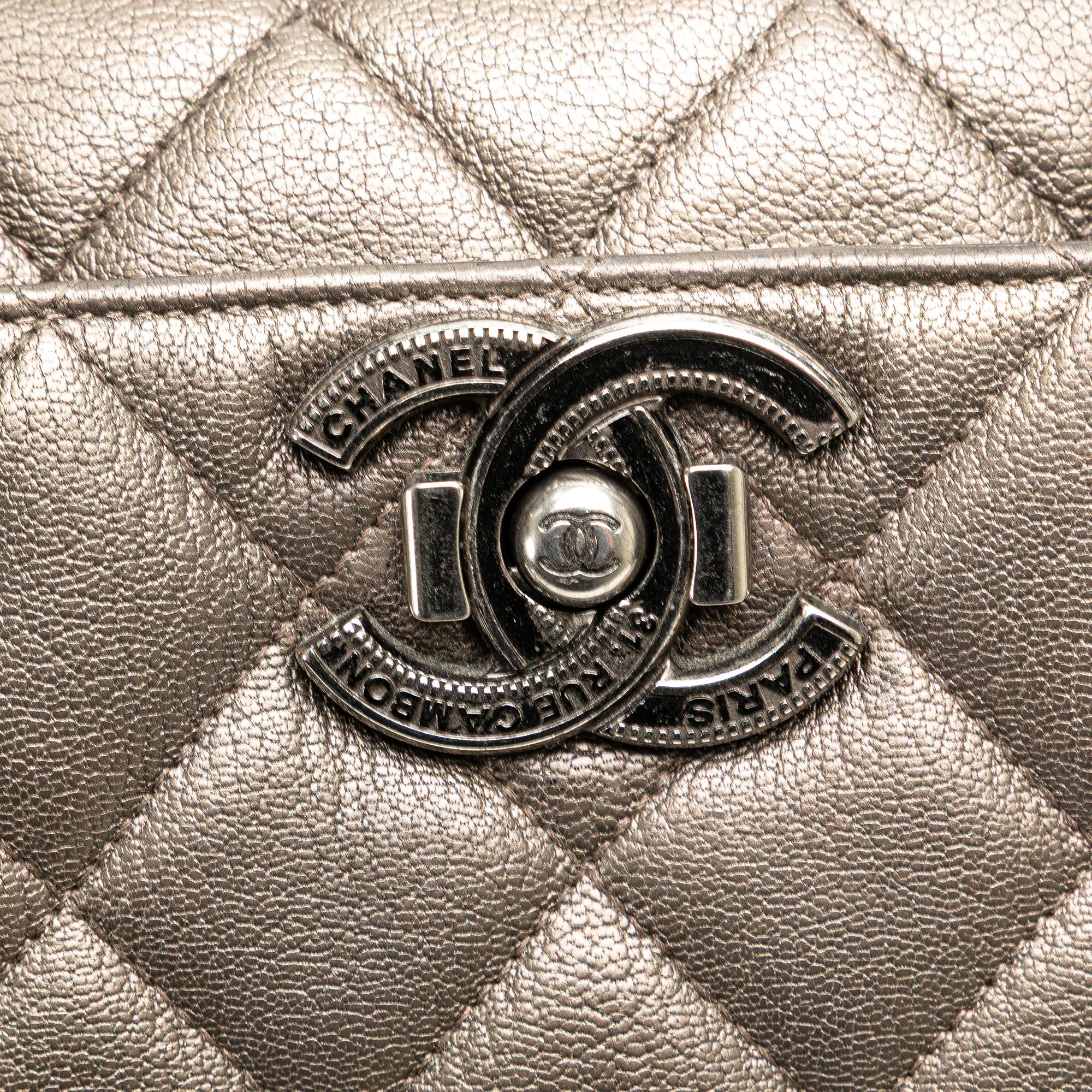 Chanel Large Quilted Metallic Goatskin City Rock Shopping Tote