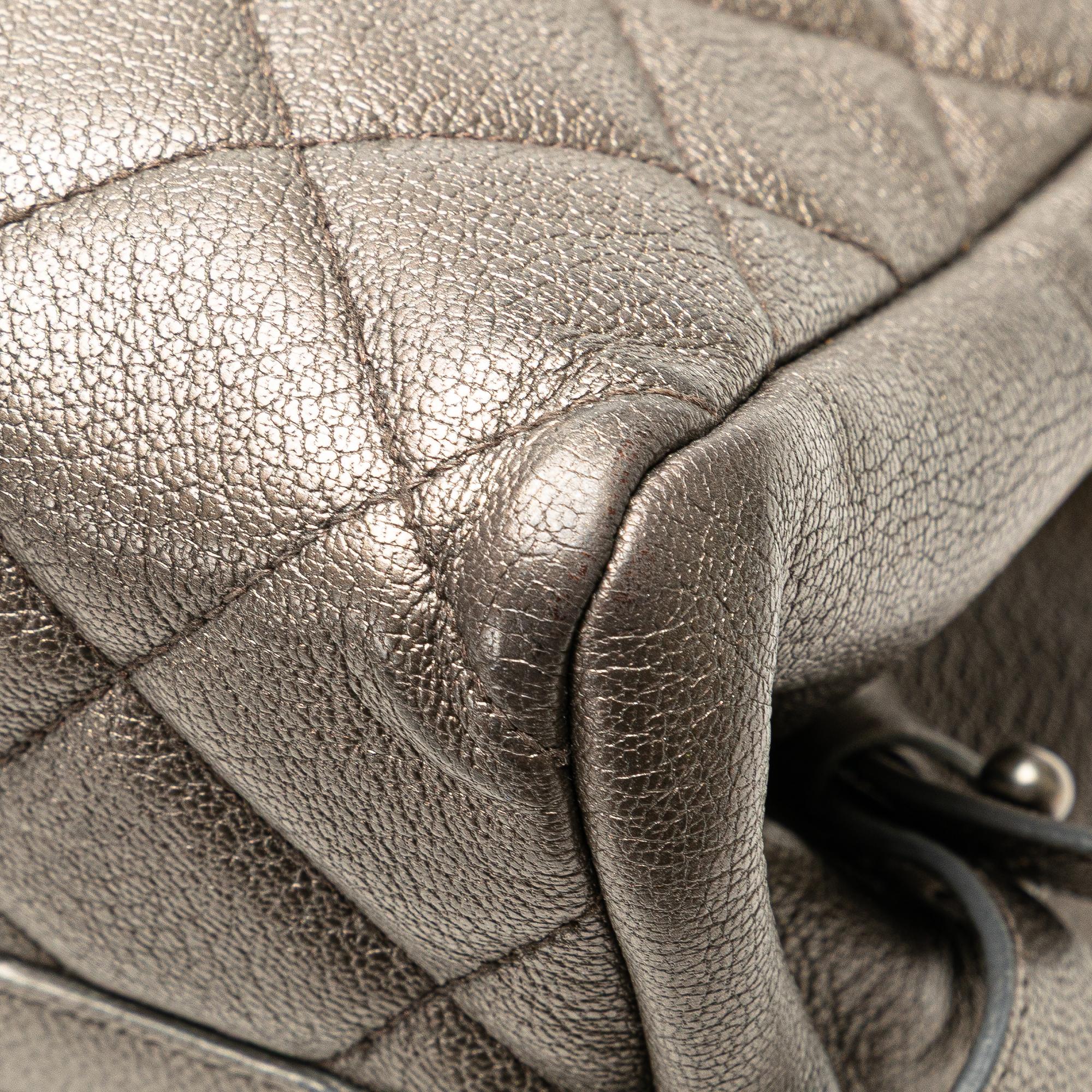 Chanel Large Quilted Metallic Goatskin City Rock Shopping Tote