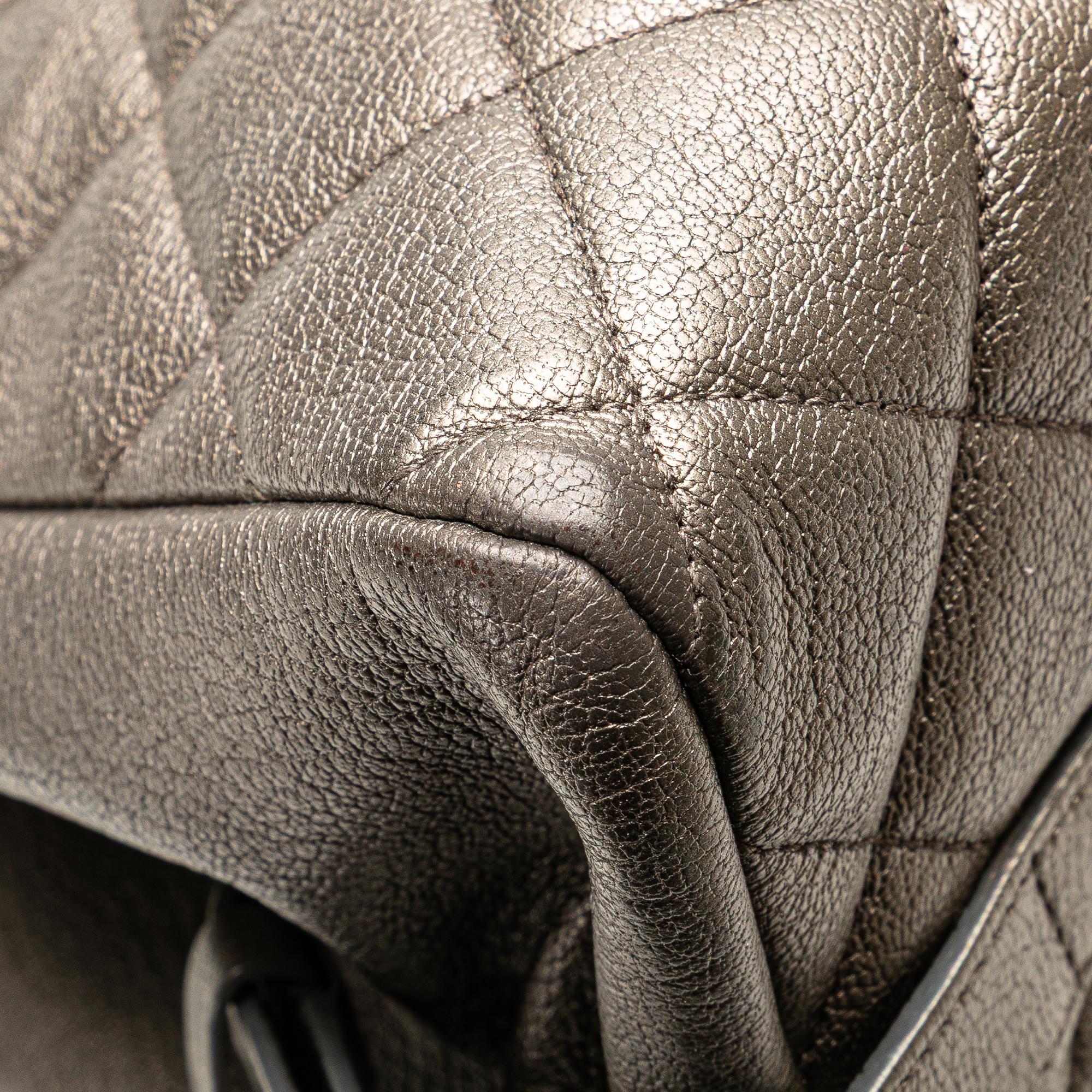 Chanel Large Quilted Metallic Goatskin City Rock Shopping Tote