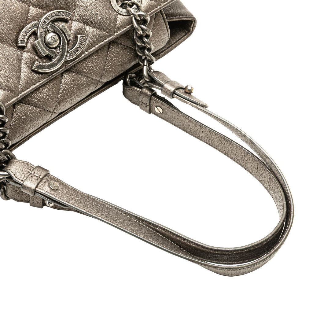Chanel Large Quilted Metallic Goatskin City Rock Shopping Tote