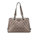 Chanel Large Quilted Metallic Goatskin City Rock Shopping Tote