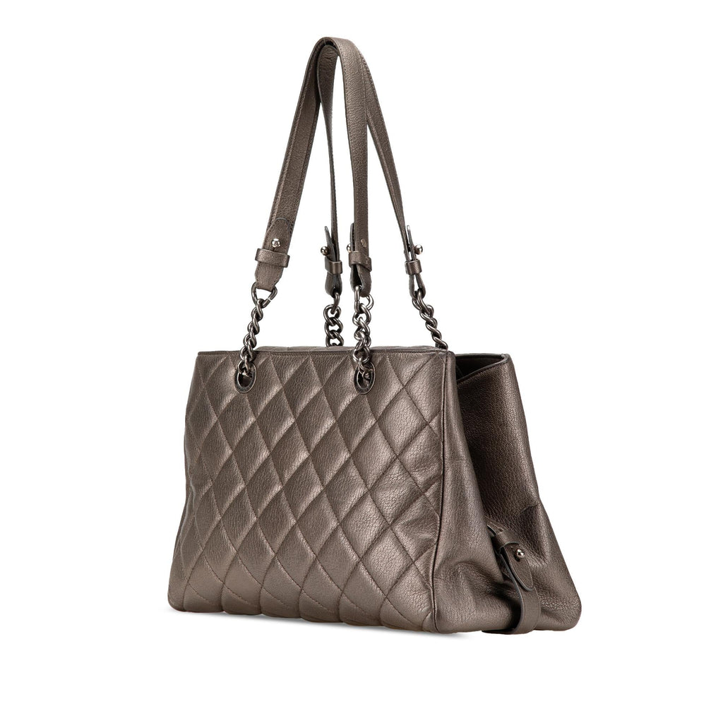 Chanel Large Quilted Metallic Goatskin City Rock Shopping Tote
