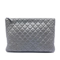 Chanel Large Quilted Metallic Lambskin O Case Clutch