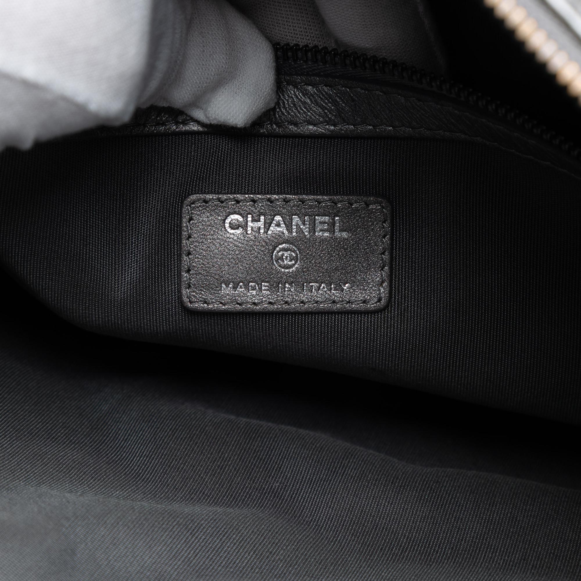 Chanel Large Quilted Metallic Lambskin O Case Clutch