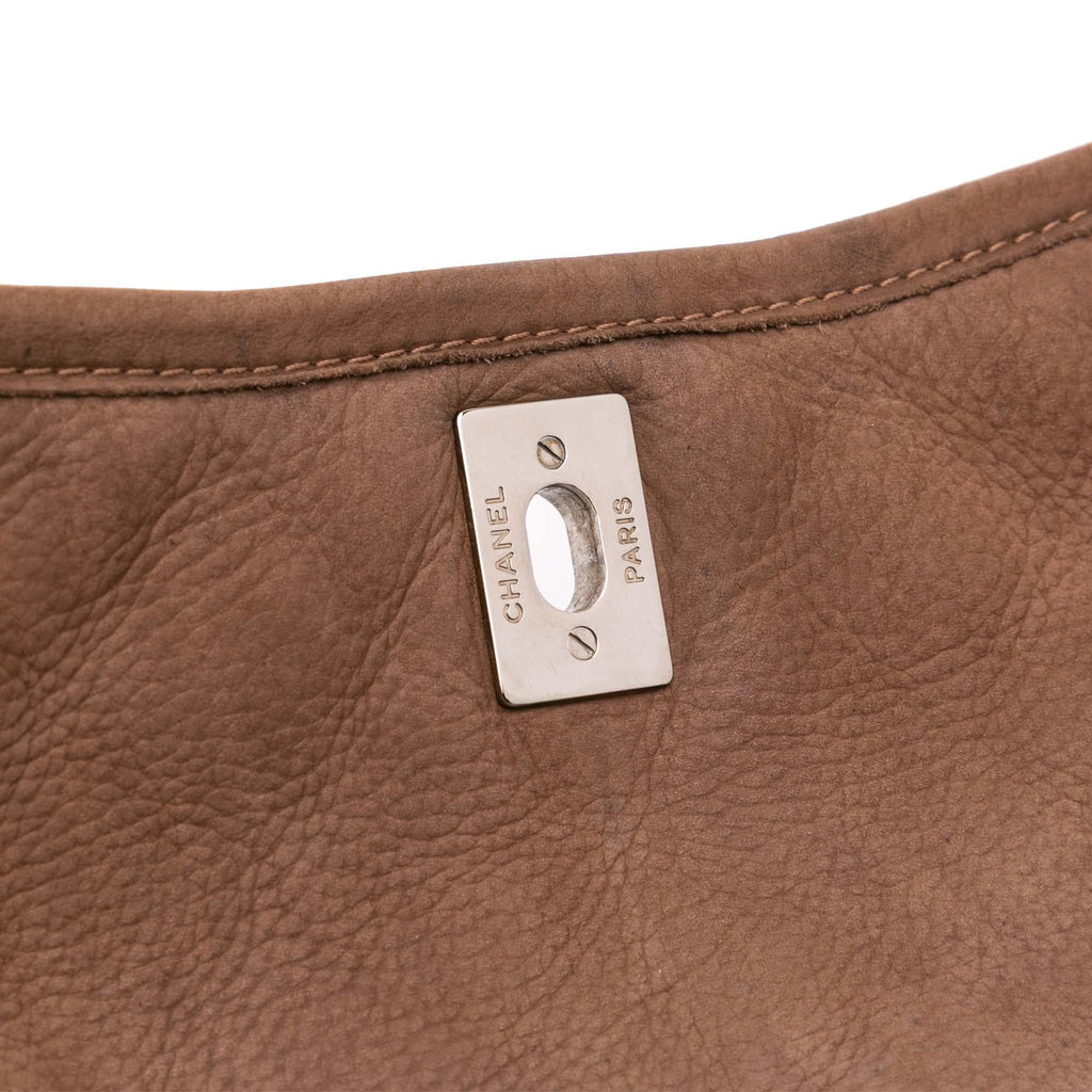 Chanel Large Quilted Nubuck Natural Beauty Split Pocket Flap