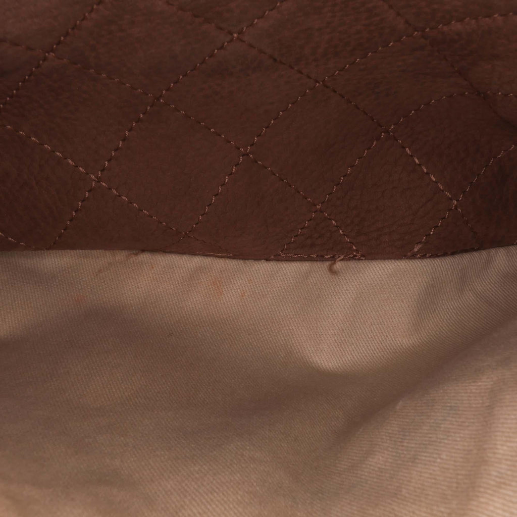 Chanel Large Quilted Nubuck Natural Beauty Split Pocket Flap