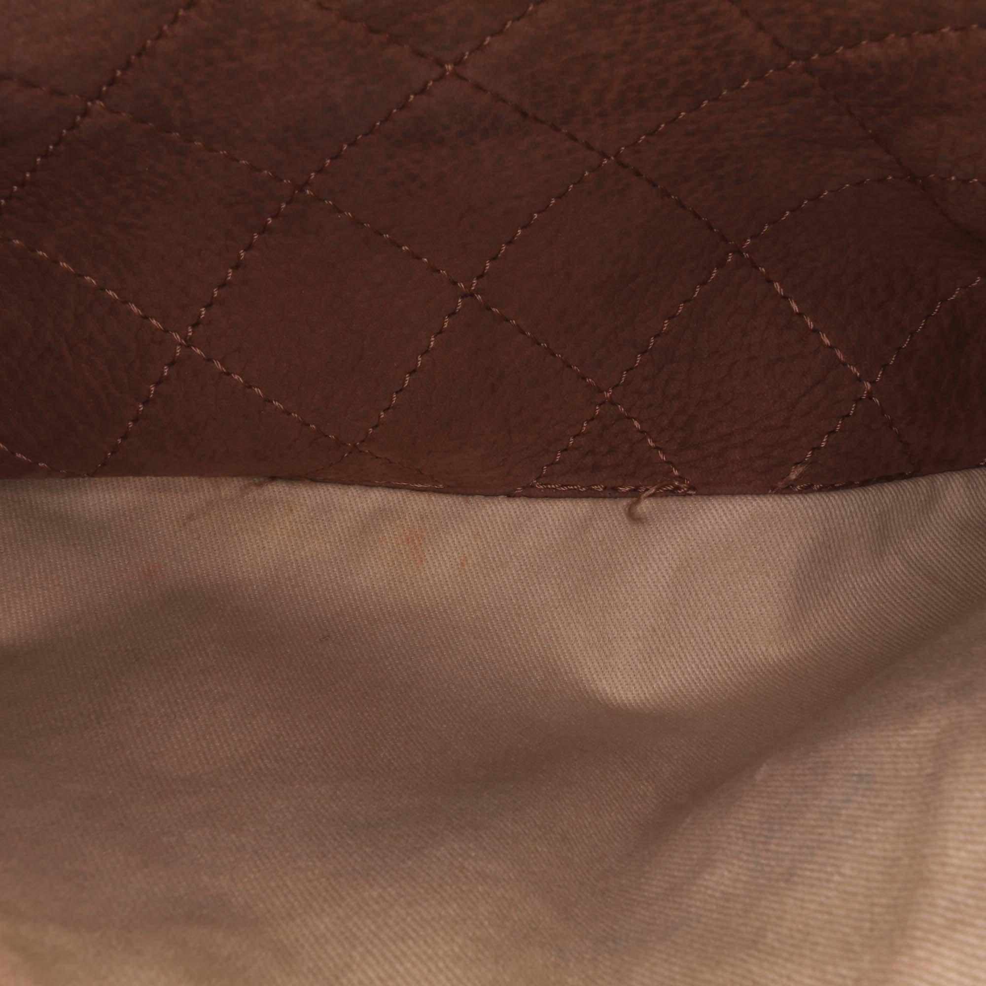 Chanel Large Quilted Nubuck Natural Beauty Split Pocket Flap