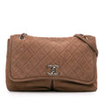 Chanel Large Quilted Nubuck Natural Beauty Split Pocket Flap