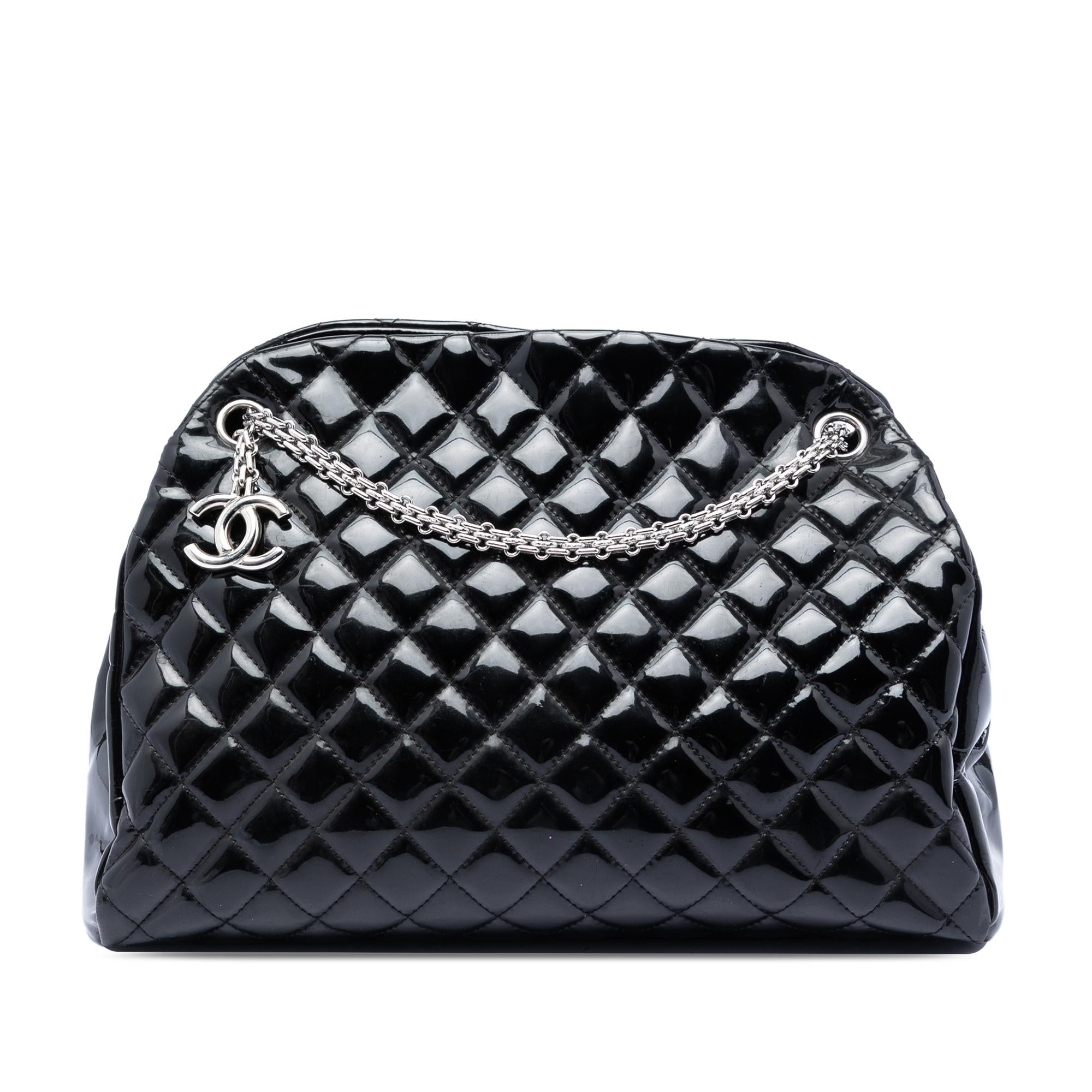 Chanel Large Quilted Patent Just Mademoiselle Bowling Bag
