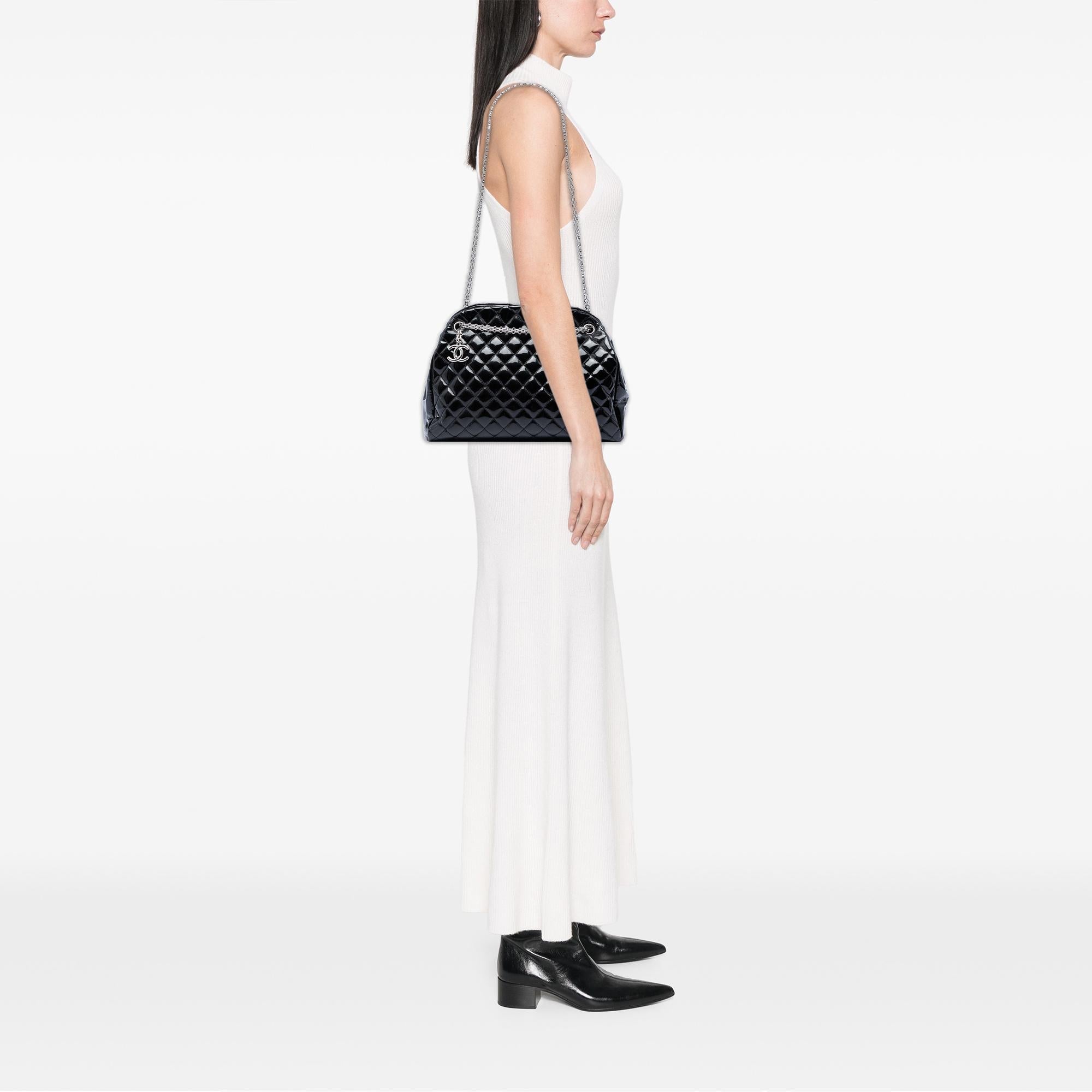 Chanel Large Quilted Patent Just Mademoiselle Bowling Bag
