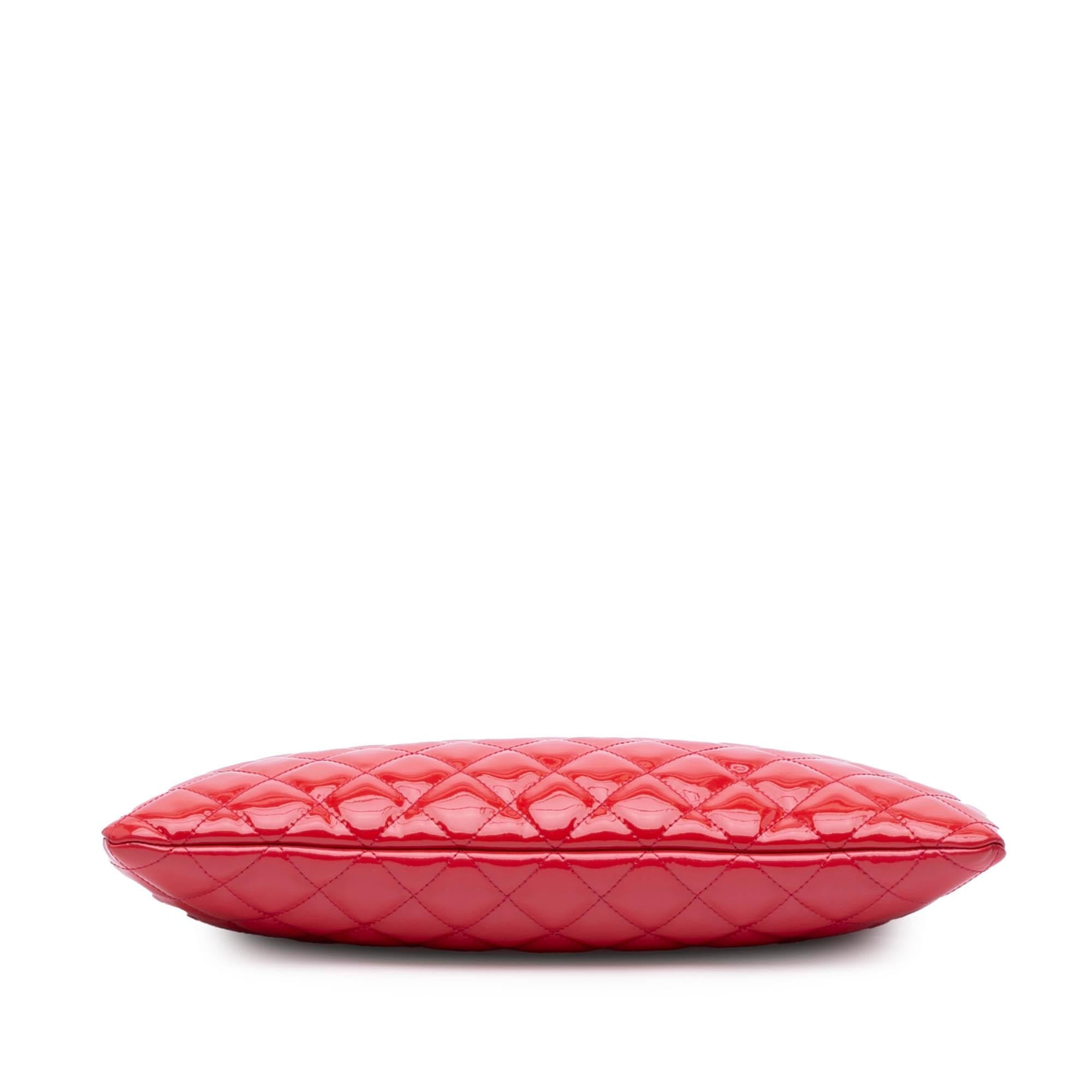 Chanel Large Quilted Patent O Case Clutch
