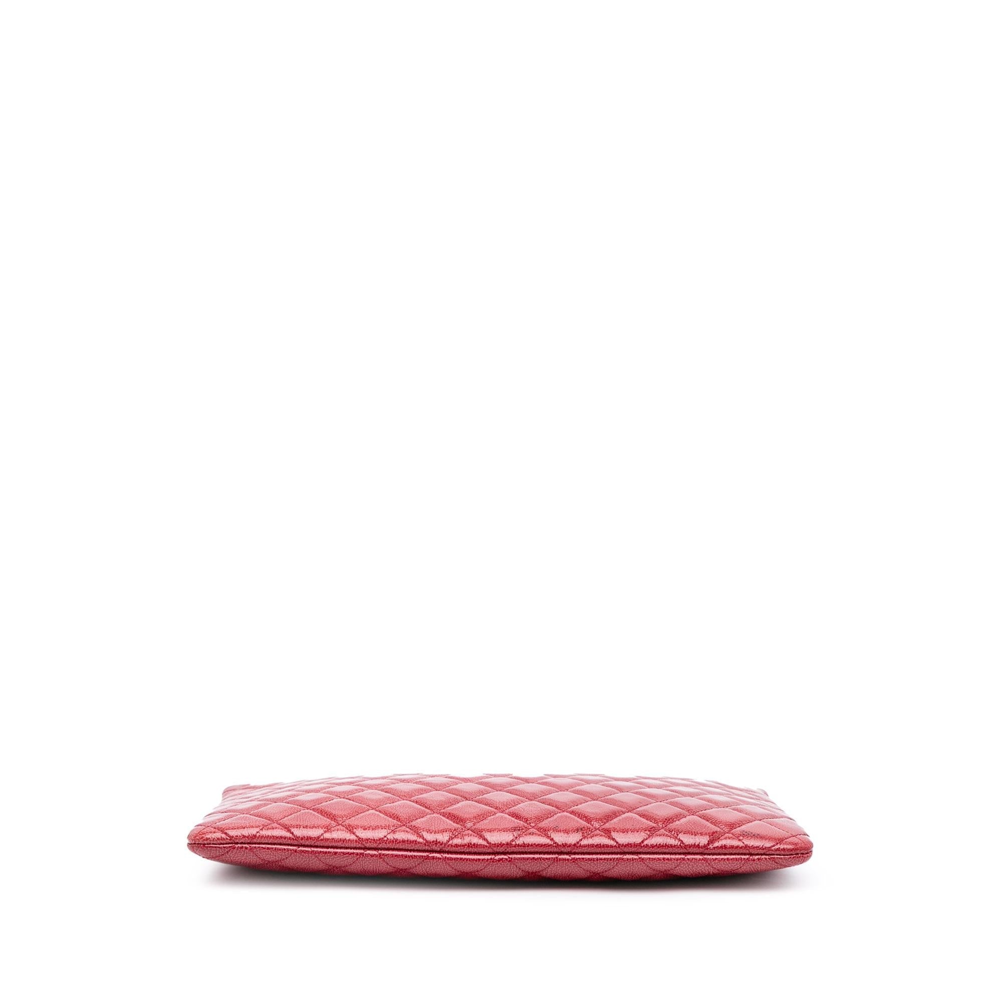 Chanel Large Quilted Patent O Case Clutch