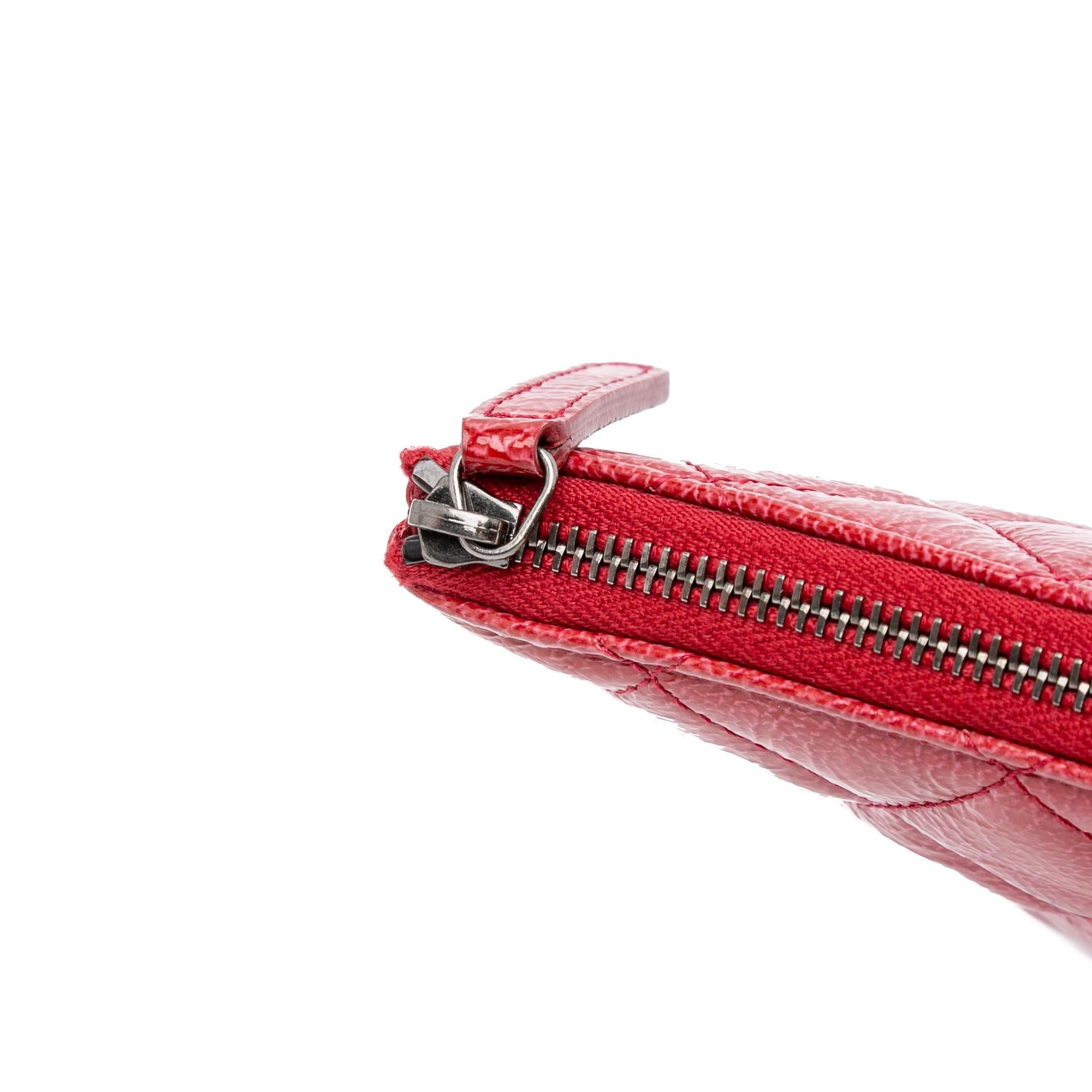 Chanel Large Quilted Patent O Case Clutch