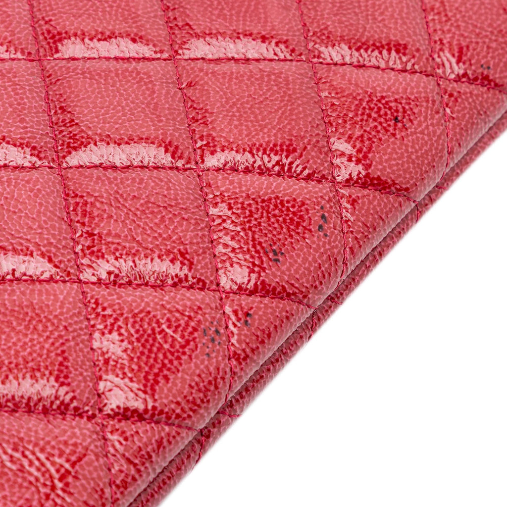 Chanel Large Quilted Patent O Case Clutch